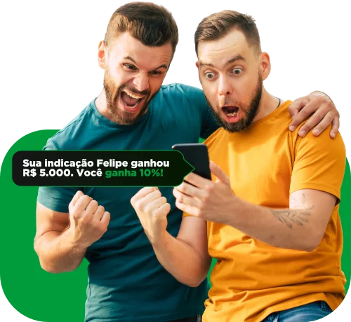 Colegas celebrando o ganho na indicação indireta